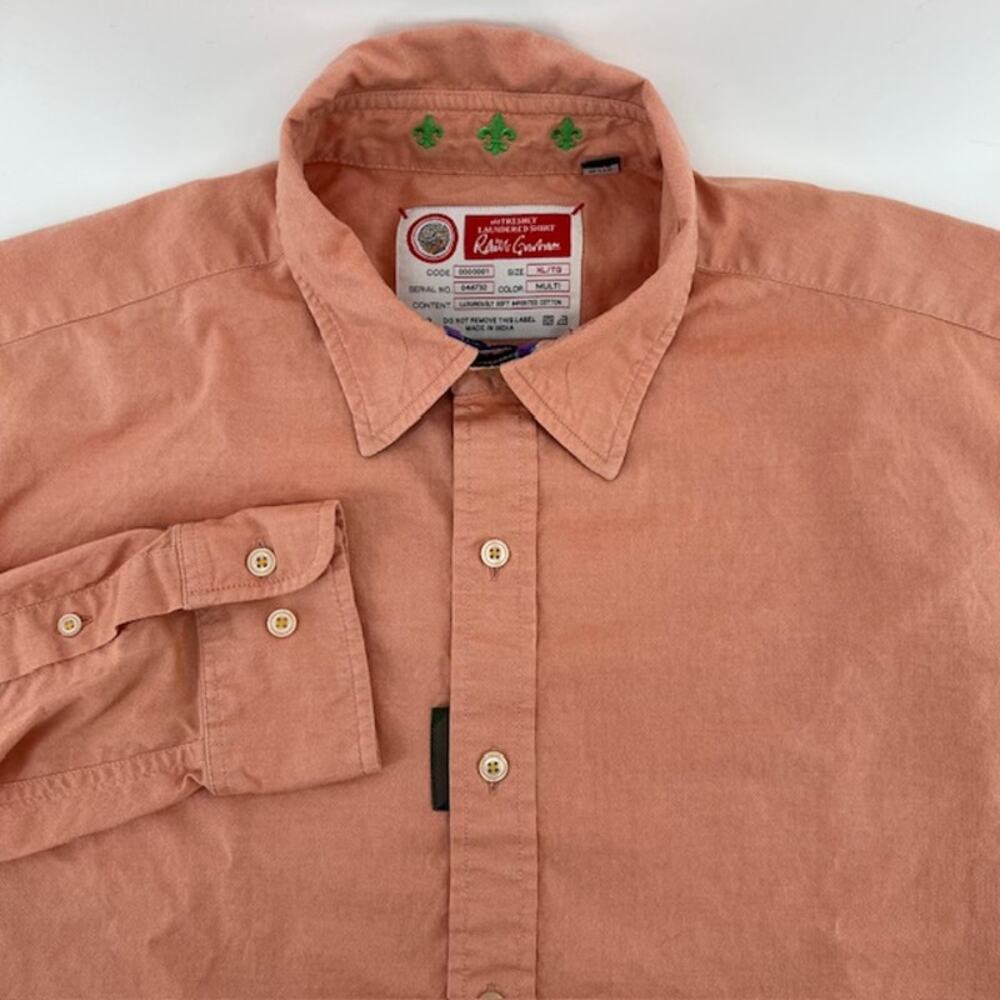 Robert Graham The Freshly Laundered Shirt Mens XL Cahmbray Orange Button Cotton
